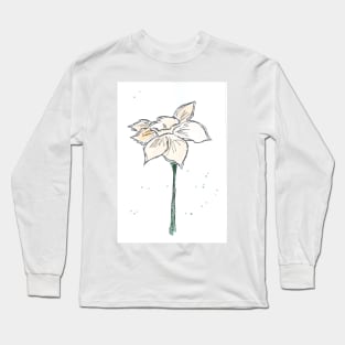 Narcissus. Spring Flower. Watercolor, art decoration, sketch. Illustration hand drawn modern Long Sleeve T-Shirt